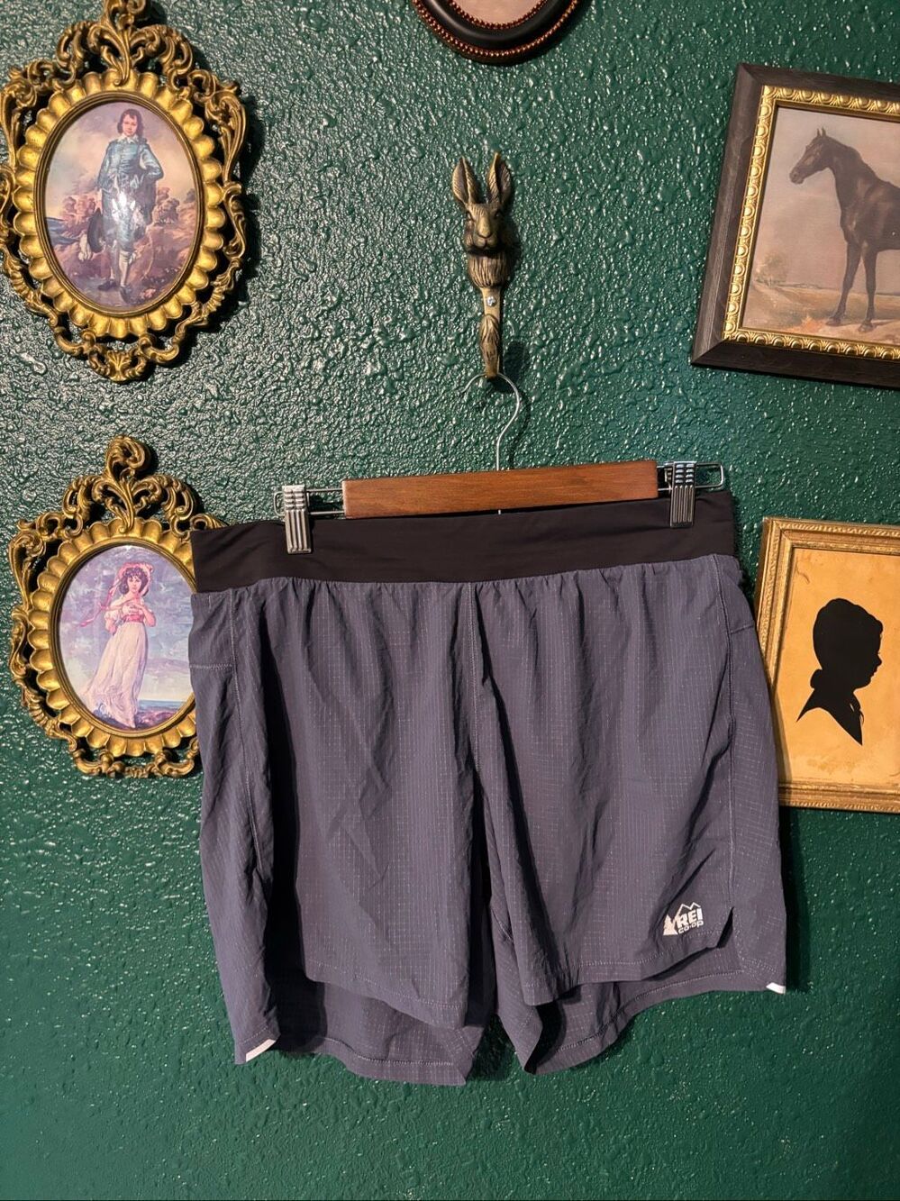 REI BLUE GRAY 5” LINED RUNNING SHORTS SZ MEDIUM